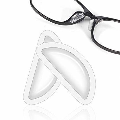 Picture of Eyeglass Nose Pads, 12 Pairs Adhesive Soft Silicone Air Chamber Glasses Nose Pads, 3.5mm Heighten Nose Pads for Plastic Frames