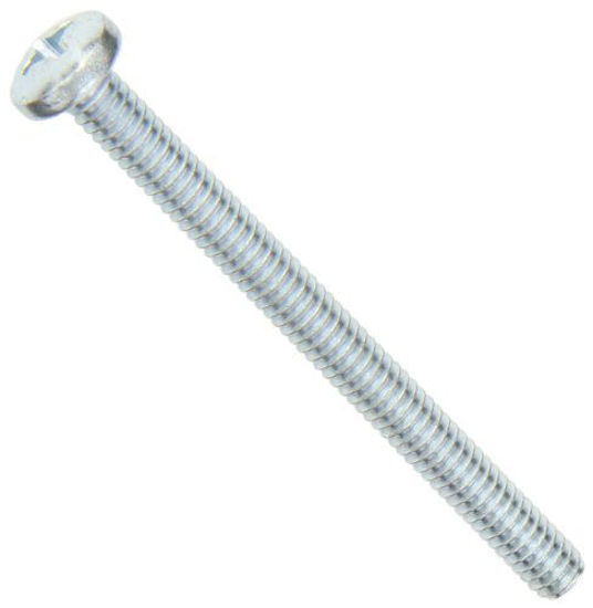 Picture of Steel Machine Screw, Zinc Plated Finish, Pan Head, Phillips Drive, Meets ASME B18.6.3, 1-1/2" Length, Fully Threaded, #12-24 UNC Threads (Pack of 25)