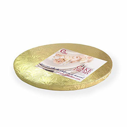 Picture of Cake Drums Round 12 Inches - (Gold, 1-Pack) - Sturdy 1/2 Inch Thick - Professional Smooth Straight Edges