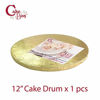 Picture of Cake Drums Round 12 Inches - (Gold, 1-Pack) - Sturdy 1/2 Inch Thick - Professional Smooth Straight Edges