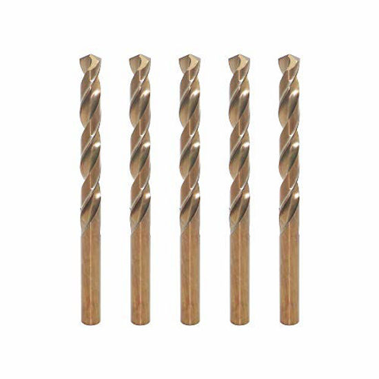 Picture of 3.3mm Metric M35 Cobalt Steel Extremely Heat Resistant Twist Drill Bit of 5pcs with Straight Shank to Cut Through Hard Metals Such as Stainless Steel and Cast Iron, 5% Cobalt M35 Grade HSS-CO