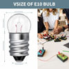 Picture of 20 Pieces E10 Miniature Screw Base Light Bulbs Replacement E10 Mini Bulb for Physical Electrical Experiment Screw Base Indicator Light Incandescent Bulb (3.8V, 0.3A)