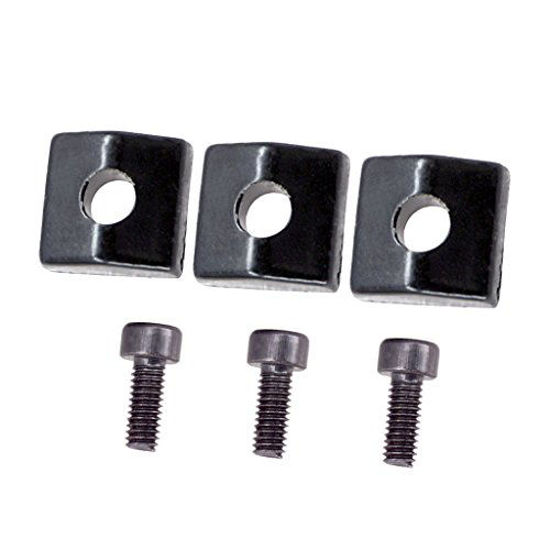 Picture of 3 Pieces Locking Nut Block and Screws Guitar Cap Suitable for Tremolo Bridge Replacement Part (Black)