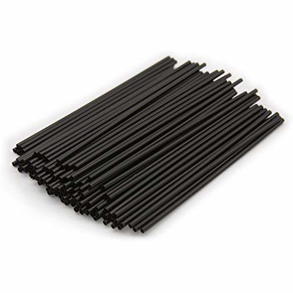 Picture of Party Essentials Disposable Plastic Drinking Straws, 5" Coffee/Cocktail Sticks/1000 Count, Black Sip Stirrer