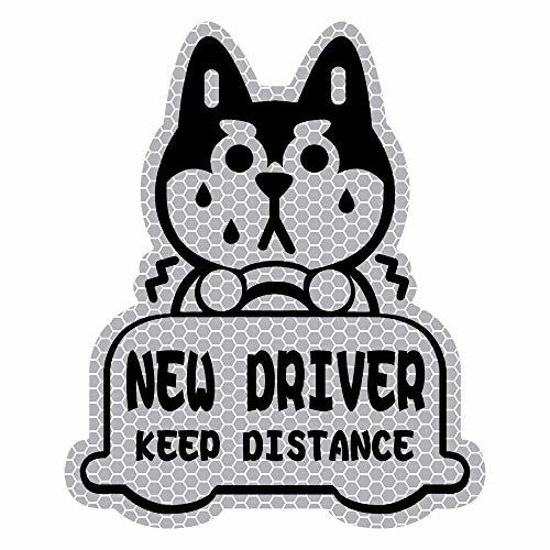 Picture of biinfu New Driver Reflective Sticker Car Decal,Keep Distance Sticker,for Student Driver-Silver