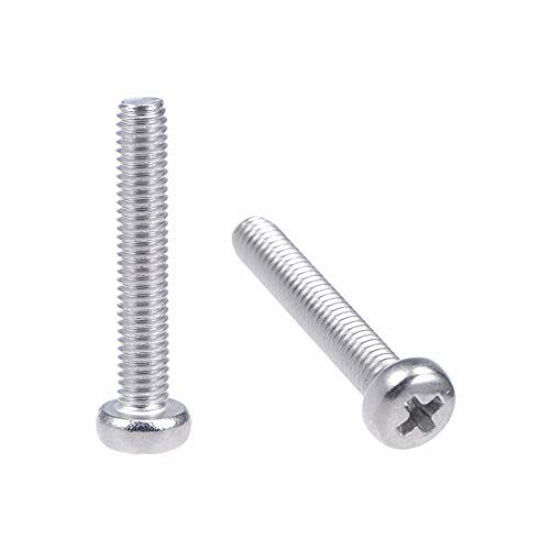 Picture of uxcell M3x18mm Machine Screws Pan Phillips Cross Head Screw 304 Stainless Steel Fasteners Bolts 30Pcs