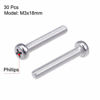 Picture of uxcell M3x18mm Machine Screws Pan Phillips Cross Head Screw 304 Stainless Steel Fasteners Bolts 30Pcs