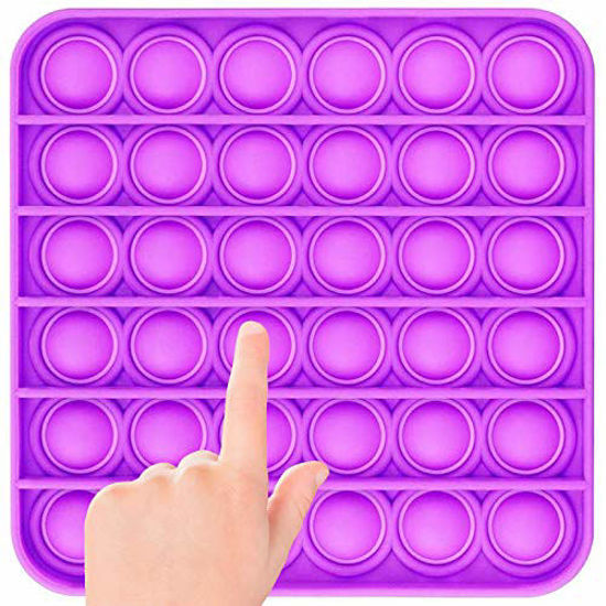 Picture of IDEE Push Pop Bubble Fidget Sensory Toy - Silicone Stress Relief Toy for Home | School | Office | Birthday Party Favors (Purple, 4.8X4.8'' Square)