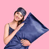 Picture of BEDELITE Satin Silk Body Pillow Pillowcase for Hair and Skin, Premium and Silky Navy Long Body Pillow Case Cover 20x54 with Envelope Closure