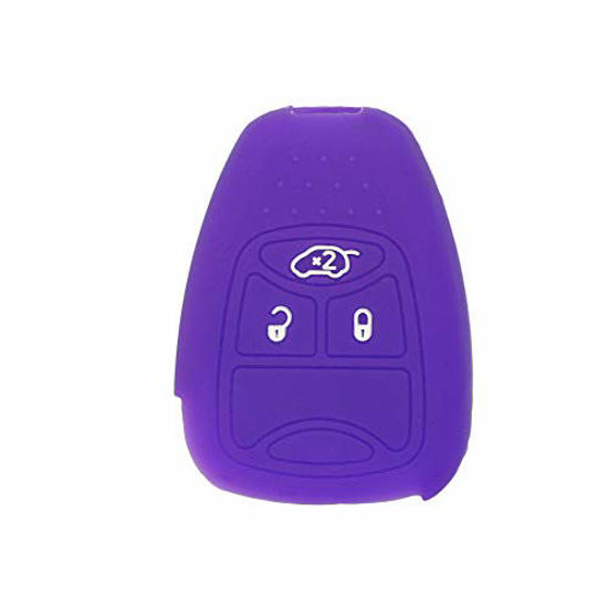 Picture of SEGADEN Silicone Cover Protector Case Holder Skin Jacket Compatible with CHRYSLER DODGE JEEP Remote Key Fob CV4751 Deep Purple