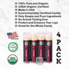 Picture of USDA Organic Lip Balm 4-Pack by Earth's Daughter - Cherry Flavor, Beeswax, Coconut Oil, Vitamin E - Best Lip Repair Chapstick for Dry Cracked Lips.