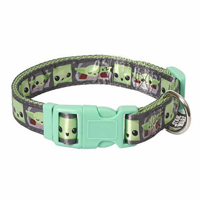 Picture of Star Wars The Mandalorian The Child Large Dog Collar | Green Large Baby Yoda Dog Collar | Dog Collar for Large Dogs with D-Ring, Cute Dog Apparel & Accessories for Pets