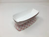 Picture of Mr. Miracle 7 Inch Paper Hot Dog Tray in Red White Pattern. Pack of 50. Disposable, Recyclable and Fully Biodegradable. Made in USA