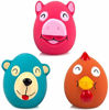 Picture of Chiwava 3 Pack 2.6 Inch Squeak Latex Dog Toy Animals Cute Face Interactive Play for Small Dogs Assorted Color