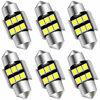 Picture of AUXLIGHT 6614 6641 6612F 6615 F30-WHP TS-14V1CP 29MM 1.14Festoon LED Interior Light Bulbs 6000K Xenon White, Super Bright 6SMD Chips for Car SUV Truck Sunvisor Vanity Mirror Lights (Pack of 6)