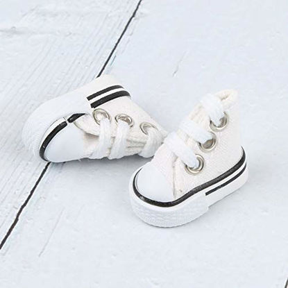 Picture of DIY-SCIENCE Mini Finger Shoes, Cute Tiny Shoes for Finger Breakdance/ Fingerboard/ Doll Miniature Shoes/ Making Sneaker Keychains etc. (White)