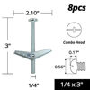 Picture of HASWARE Zinc Plated Steel Toggle Bolt and Wing Nut for Hanging Heavy Items on Drywall (1/4" x 3", 8)