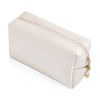 Picture of PU Leather Cosmetic Bag for Women Girls Minimalism Makeup Bag for Daily Use Portable Storage Purse Small Neat Cosmetic Pouch Water-resistant Toiletry Bag for Travel (Ivory White)