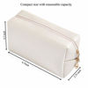 Picture of PU Leather Cosmetic Bag for Women Girls Minimalism Makeup Bag for Daily Use Portable Storage Purse Small Neat Cosmetic Pouch Water-resistant Toiletry Bag for Travel (Ivory White)