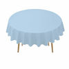 Picture of Light Blue Plastic Tablecloths 2 Pack Disposable Table Covers 84 Inch Circle Baby Shower Party Tablecovers PEVA Sky Blue Table Cloths for Picnic Birthday Wedding Banquet Parties 6 ft Round Table Use