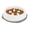 Picture of IRIS Slow Feeding Bowl for Short Snouted Pets, White/Gray