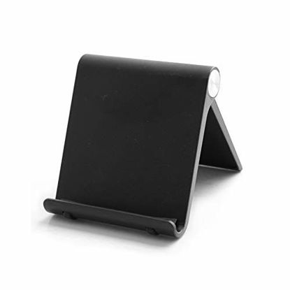 Picture of Mayten Adjustable Cell Phone Stand Universal Foldable Mobile Phone DockCompatible for iPhone12 iPhone11 Pro Xs Max 8 7 6,Switch,iPad Mini,Samsung GalaxyS10,Google Nexus,Kindle-Black