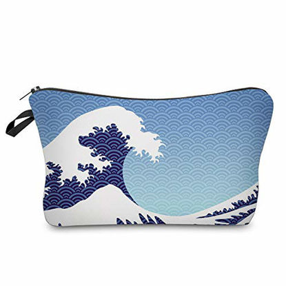 Picture of Vghow Makeup Bags , Cute Travel Waterproof Cosmetic Pouch Toiletry Bag Accessories Organizer Great Wave Gift