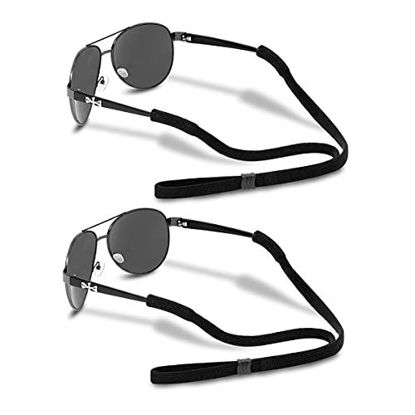 Picture of Glasses Strap - Soft Comfortable elastic nylon sunglass strap (Pack of 2) Sports Adjustable eyeglass holder for Men Women -(Black)