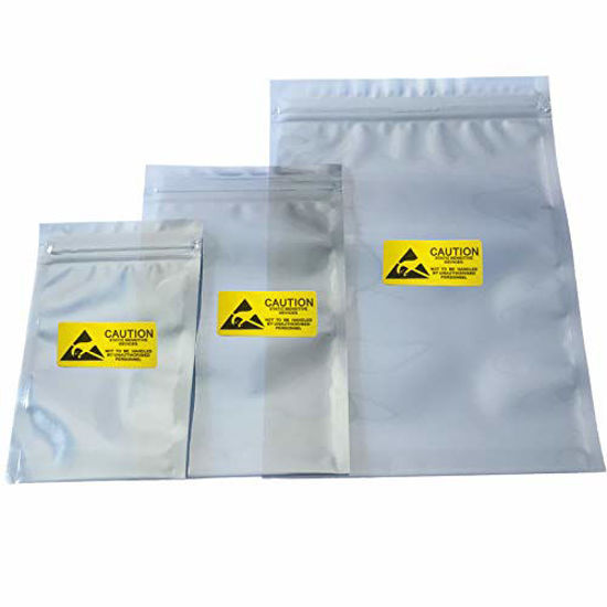 Picture of Daarcin Anti Static Bags,ESD Bags,30pcs Mixed Sizes Antistatic Resealable Bags for 3.5 Hard Drive, 2.5 Solid State Drive,with Labels, ESD Shielding Bags for Varieties of Electronic Device