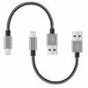 Picture of Boost+ Chargers, Short Nylon Braided Fast Charging Cord, Data Sync Short Cable USB Powered Silver/Gray, 5-inch, 2-Pack