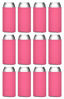 Picture of TahoeBay Slim Can Cooler Sleeves (12-Pack) Insulated Polyfoam, Scuba Knit Polyester Fabric Thermocoolers for 12oz Tall Skinny Beverage Canister - Blank Design, Ready for Printing (Hot Pink)