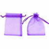 Picture of Dealglad 50pcs Drawstring Organza Jewelry Candy Pouch Christmas Wedding Party Favor Gift Bags (3x4", Purple)