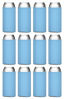 Picture of TahoeBay Slim Can Cooler Sleeves (12-Pack) Insulated Polyfoam, Scuba Knit Polyester Fabric Thermocoolers for 12oz Tall Skinny Beverage Canister - Blank Design, Ready for Printing (Placid Blue)