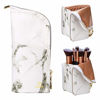 Picture of Marble Makeup Brush Holder Makeup Brush Case Organizer Travel Makeup Brush Pouch Stand-up Foldable Portable Makeup Artist Storage Bag for Women