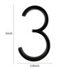 Picture of Floating House Number Modern House Numbers 5 inch, Deamos Zinc Alloy Home Address Number for House with Reflective Finish Black Floating Mount or Flush Mount Zinc Alloy [Number 3]