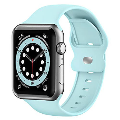 Picture of Upgrade Bands Compatible with Apple Watch Band 38mm 40mm for Women Men-Soft Silicone Replacement Sport Watch Strap for iWatch SE Series 6 5 4 3 2 1-Smartwatch Band