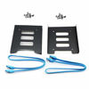 Picture of Pasow 2 Pack 2.5" to 3.5" SSD HDD Hard Disk Drive Bays Holder Metal Mounting Bracket Adapter for PC (Bracket + Blue Sata III Cables)