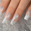 Picture of Square Fake Nails Medium Length Predesigned False Nails Long (Clear white)