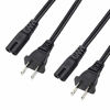 Picture of VSEER 2-Pack 2-Slot Non-Polarized UL Listed SPT2 18AWG Universal Replacement Power Cord 3 Feet (NEMA 1-15P to IEC C7) (3FT)