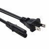 Picture of VSEER 2-Pack 2-Slot Non-Polarized UL Listed SPT2 18AWG Universal Replacement Power Cord 3 Feet (NEMA 1-15P to IEC C7) (3FT)