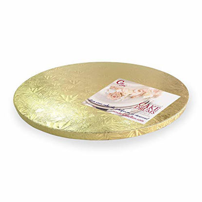 Picture of Cake Drums Round 14 Inches - (Gold, 1-Pack) - Sturdy 1/2 Inch Thick - Professional Smooth Straight Edges