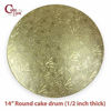 Picture of Cake Drums Round 14 Inches - (Gold, 1-Pack) - Sturdy 1/2 Inch Thick - Professional Smooth Straight Edges