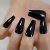 Picture of Coolnail Plain Solid Black Long Ballerina Press on UV Fake Art Nail Tips Coffin Tapered Shape Salon False Finger Nails Faux Ongle