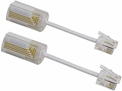 Picture of Telephone Cord Detangler, Uvital Anti-Tangle Phone Cable 360 Degree Rotating Landline Swivel Cord Untangler(White,2 PCS)