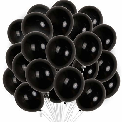 Picture of PartyWoo Black Balloons, 100 pcs Latex Balloons for Birthday Party, 10 inch Party Balloons, Helium Balloons, Wedding Balloons, Happy Birthday Balloons, Graduation Decorations, Party Decorations