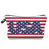 Picture of Vghow Small Makeup Bags , Cute Travel Waterproof Cosmetic Pouch bag USA patriotic stars and stripes pattern