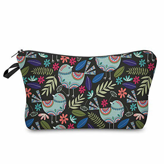 Picture of Vghow Makeup Bag , Cute Travel Waterproof Cosmetic Pouch Toiletry Bag Accessories Organizer Black Bird Gift