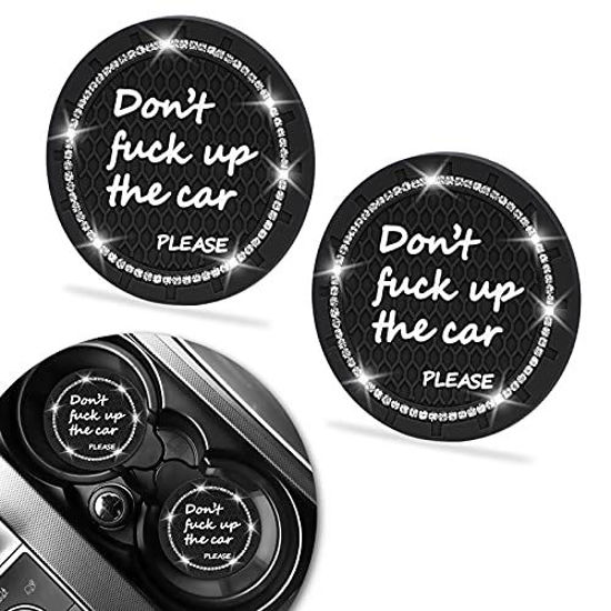 Picture of Car Coasters for Cup Holders, SHANSHUI 2 Pack Universal Auto Bling Car Accessories Cup Holder Car Coasters Interior Accessories for Most Cars (Back / 2PCS)