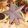 Picture of URATOT Mini Glittered Christmas Star Tree Topper Christmas Decorative Holiday Treetop Shatterproof Star Ornament for Holiday Christmas Tree Decoration