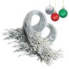 Picture of Christmas Ornaments Hanger String 200Pcs Silver Ribbon Ornament Hook Ropes Precut String with Snaps Locking for Xmas Ornament Hanging Decorations